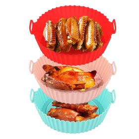 3Pcs Reusable Foldbale Air Fryer Silicone Pot 464°F Heat Resistant Round Replacement of Parchment Liners 3 Food Grade Baking Basket Pans for 4+Quart A