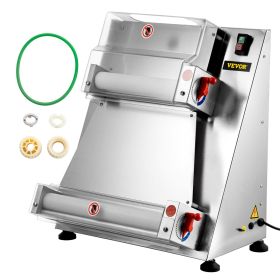 VEVOR Pizza Dough Roller Sheeter, Max 16" Automatic Commercial Dough Roller Sheeter, 370W Electric Pizza Dough Roller Stainless Steel