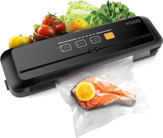 KOIOS Vacuum Sealer Machine, 86Kpa Automatic Vacuum Air food sealer/Built-in Cutter Starter Kit, Dry & Moist Food Preservation Modes, Pulse Function (Color: Black)